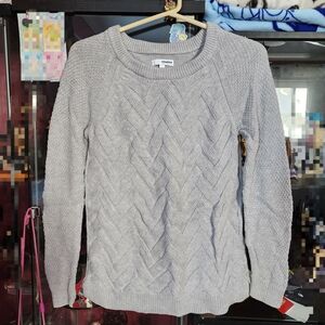 Sonoma Light Gray Chevron Knit Sweater